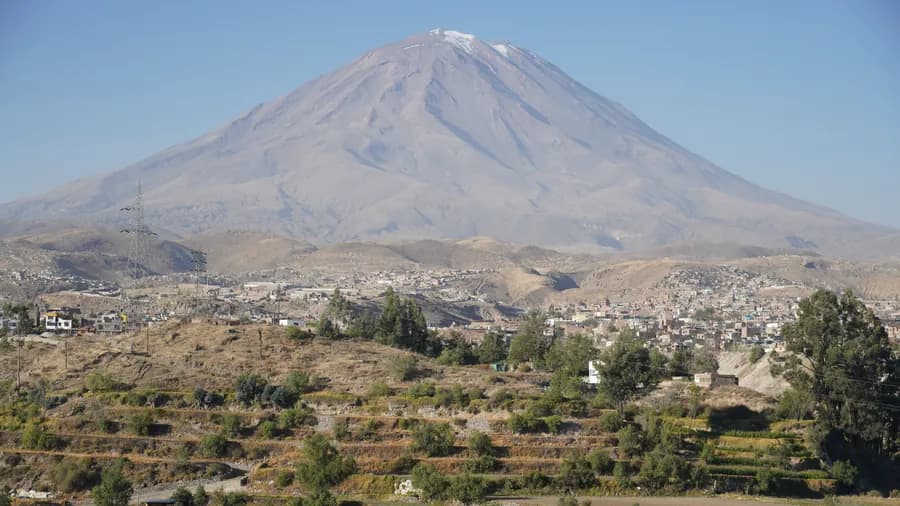 El Misti volcano above Arequipa and its countryside